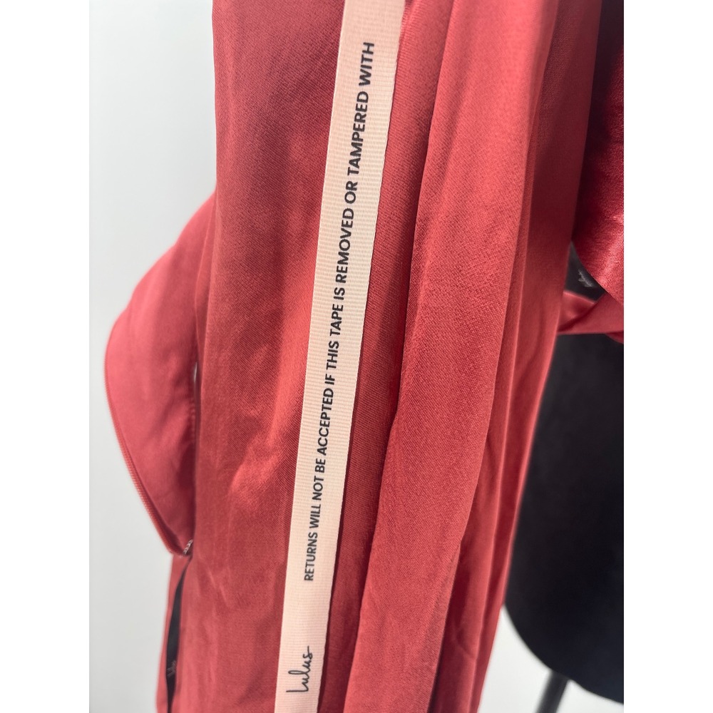 Lulus Organa Rusty Rose Pink Satin Open Back Maxi Dress Scoop Neck  NWT L - Picture 13 of 14
